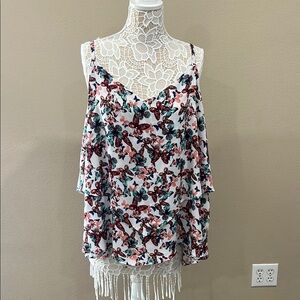 Floral Butterfly Print Women's Top